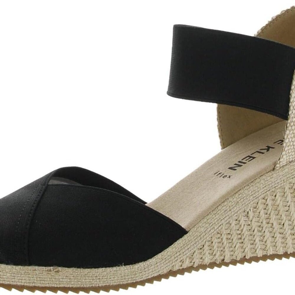 Womens Canvas Ankle Strap Espadrille Heels Slip On Casual Work Dress Shoes